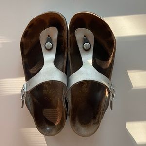 Birkenstock Gizeh Birko-Flor Sandal 38 Silver